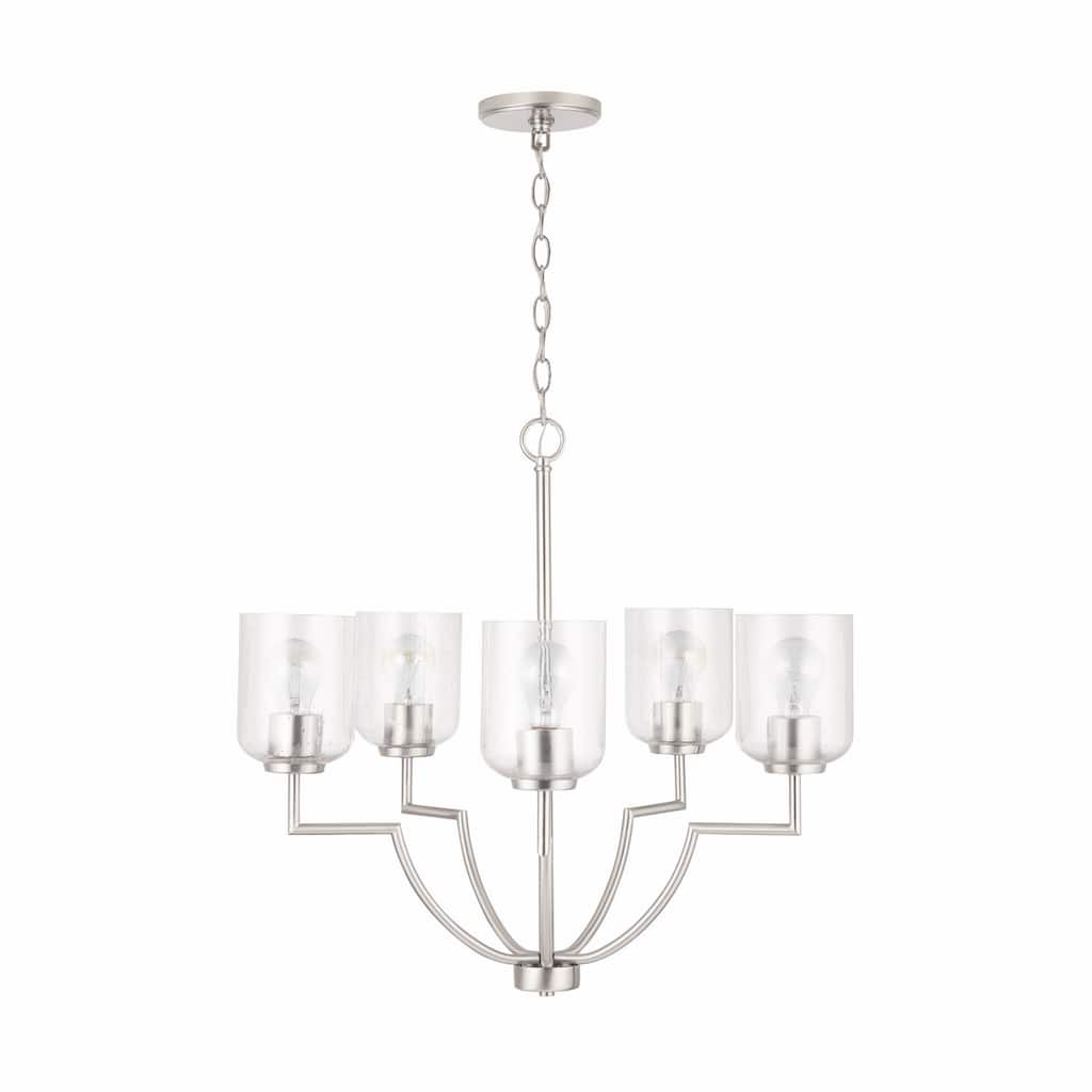 Carter 5-light Chandelier w/ Clear Seeded Glass