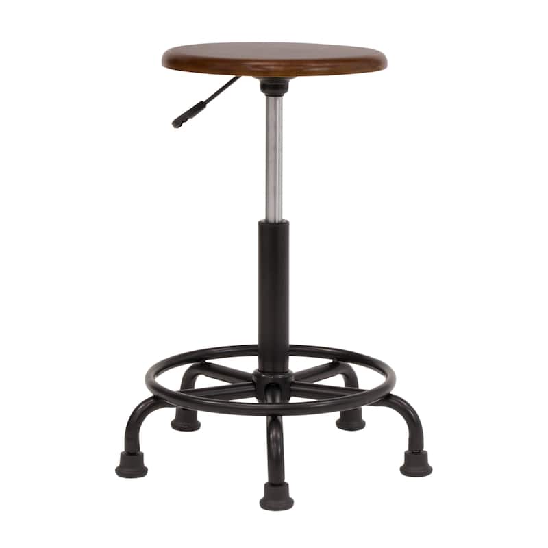 Studio Designs Retro Wood Seat and Height Adjustment Stool - Rustic Oak