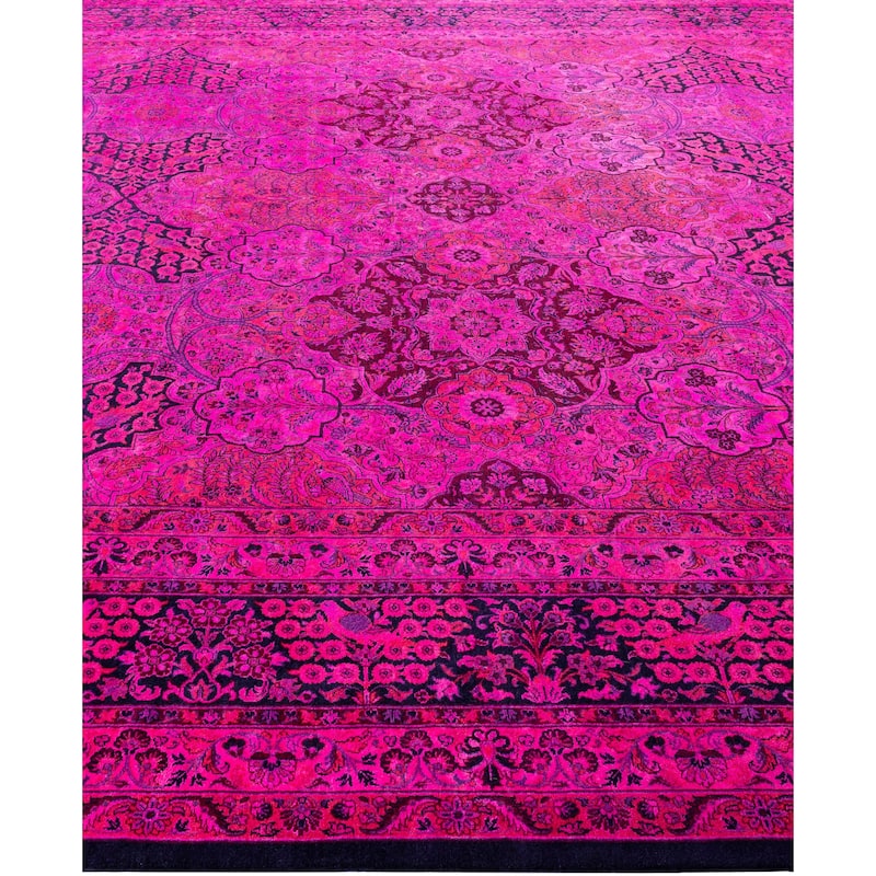Overdyed One-of-a-Kind Hand-Knotted Area Rug - Pink - 10' 1" x 15' 7"