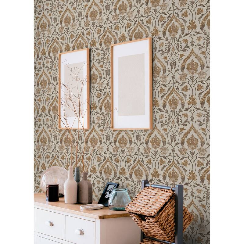 NuWallpaper Isle Brown Peel and Stick Wallpaper