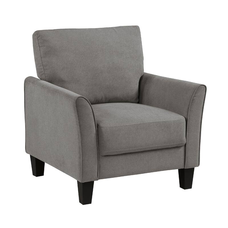 Xumo Sofa Armchair, Taupe Gray 34 Inch, Black Tapered Wood Legs