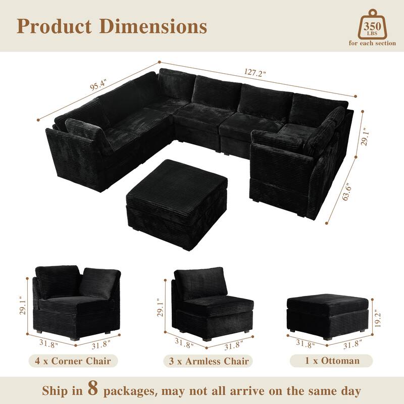 OVIOS Art-Style Deep-Seat Sofa