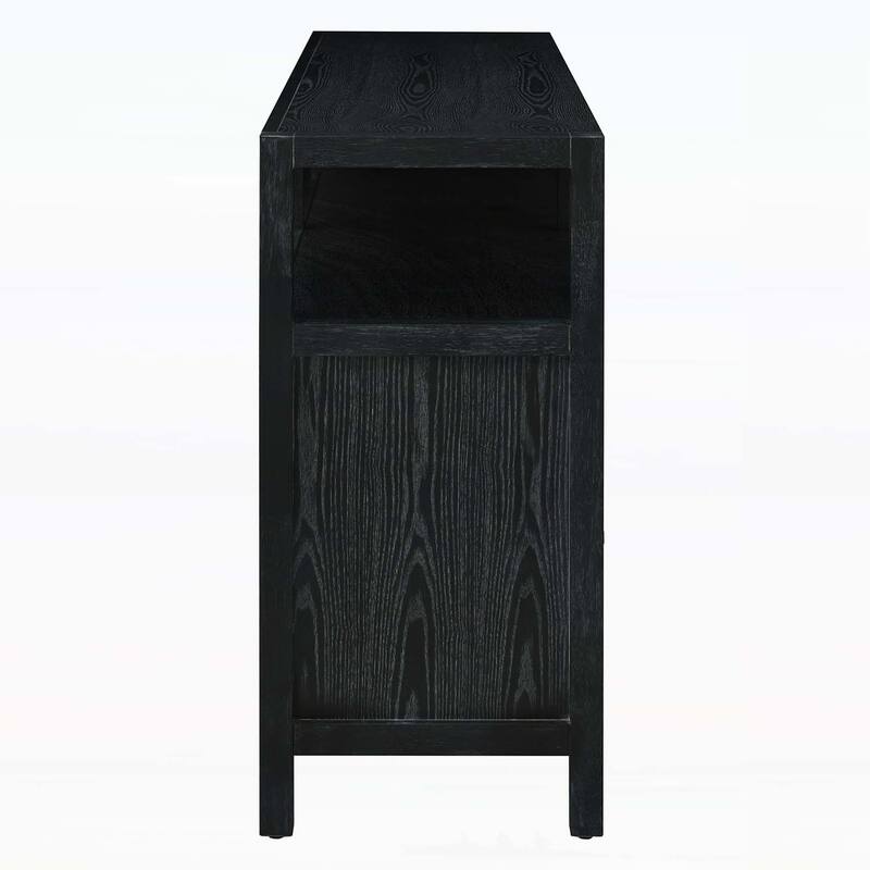 Rattan Buffet Storage Cabinet with Wood Frame