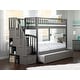 preview thumbnail 1 of 6, Westbrook Staircase Bunk Twin over Twin with Twin Trundle in Grey