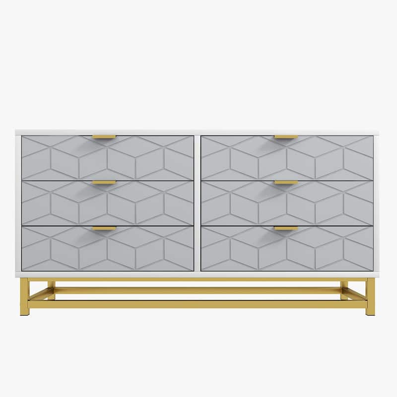 6 Drawer Dresser, with Metal Legs