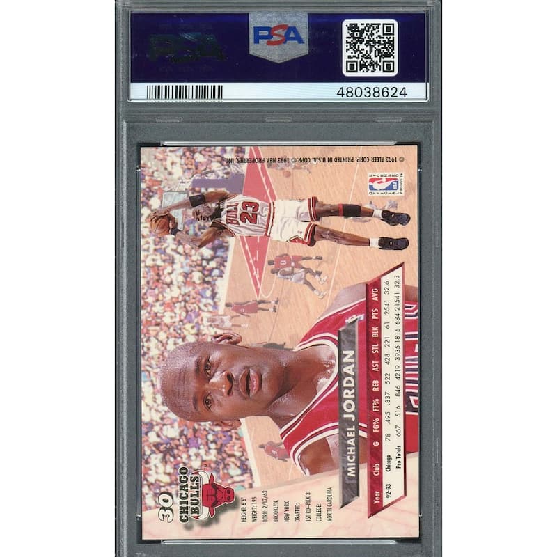 Michael Jordan 1993 Fleer Ultra Basketball Card #30 Graded PSA 9 - 8'6" x 11'6"