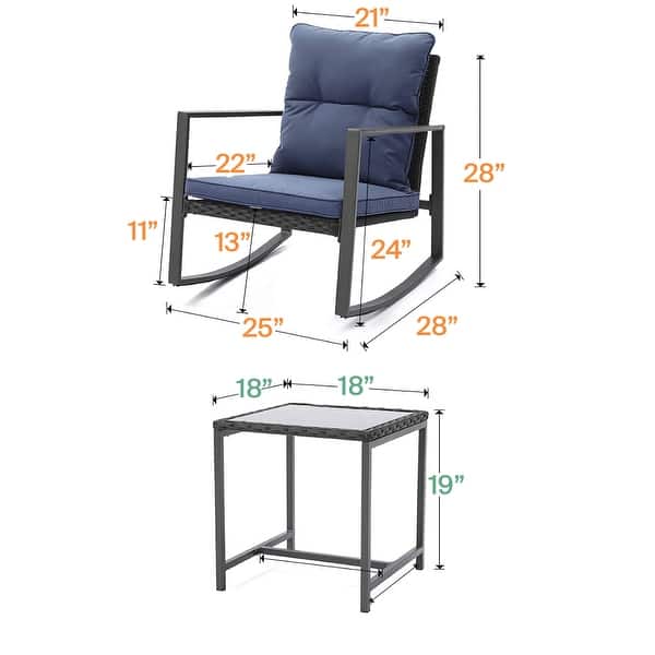 Pyramid Home Decor 3Piece Rocking Bistro Set On Sale Bed Bath