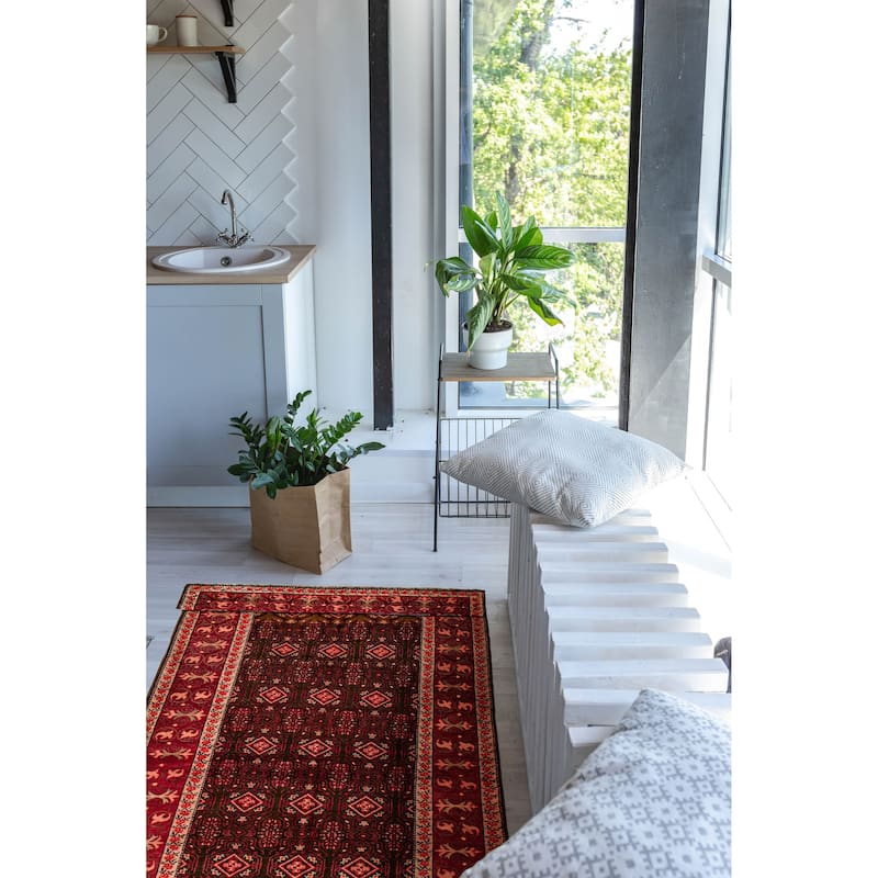 ECARPETGALLERY Hand-knotted Anatolian Vintage Brown, Red Wool Rug - 5'1 x 15'9