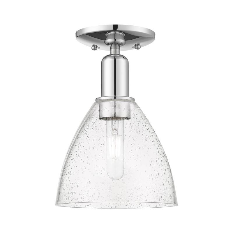 Innovations Lighting Endless Possibilities Arcadia - Bristol - 1 Light 8" Semi-Flush Mount - Polished Chrome/Seedy