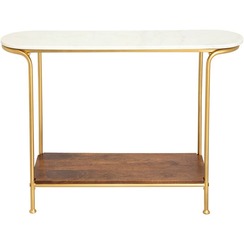 Micheale Marble Mixed Media Modern Console Table - 30"H x 43"W x 11"D