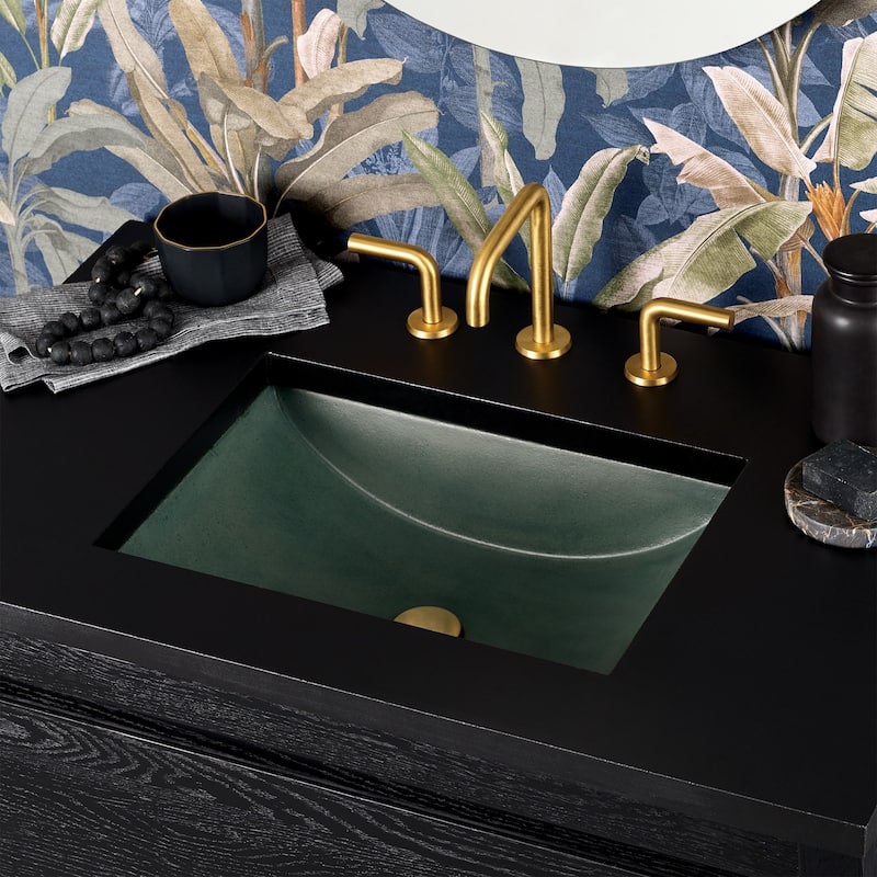 Cabrillo 21-inch NativeStone Undermount Bathroom Sink - 20.75" x 14.75" x 5" - Forest