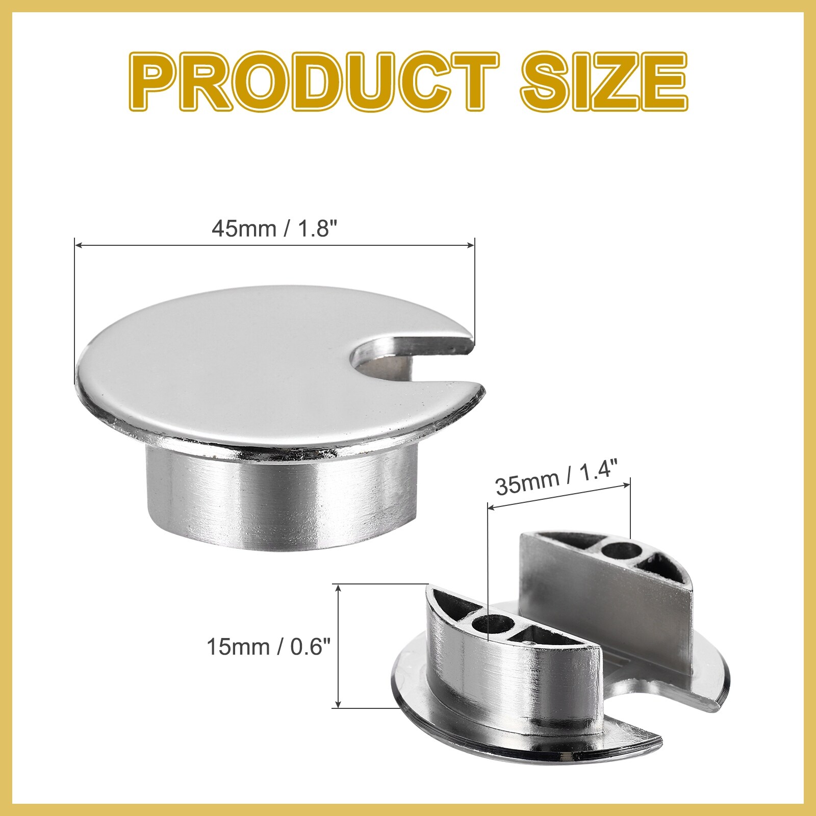 Desk Grommet , Zinc Alloy Round Desk Hole Cover Wire Cable Cord Organizer for Home Office Computer Table Cables,