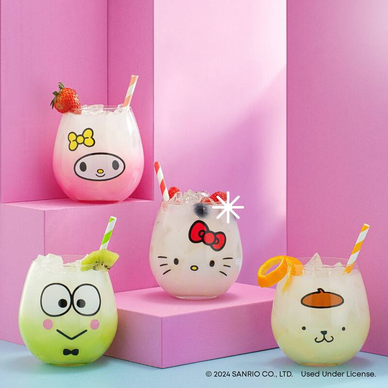 Hello Kitty® and Friends Hello Sippy Stemless Drinking Glasses - 15 oz - Set of 4