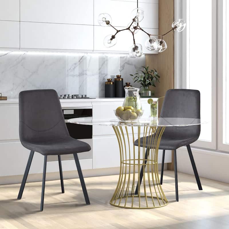 Dining Chairs Set of 2, Mid Century Modern Metel Legs for Indoor Kitchen & Dining Room Chairs Comfortable Chairs