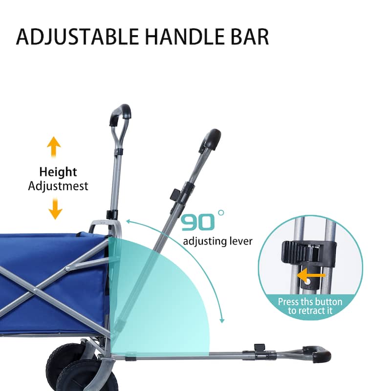 Foldable Hand Cart, Wheeled Collapsible Hand Cart