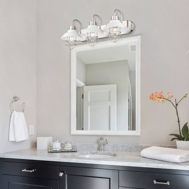 Wry Lighting Lana 3-light Vanity in Pewter - Pewter with Matte White