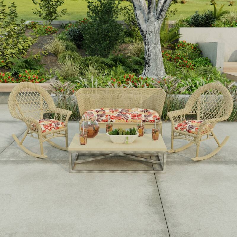 Outdoor Wicker Cushion Set for Bench and 2 Seats - 18'' L x 44'' W x 4'' H
