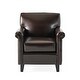 preview thumbnail 2 of 8, Leeds Brown Bonded Leather Club Chair by Christopher Knight Home
