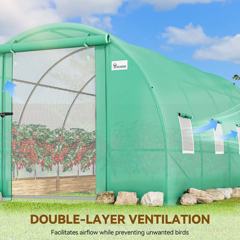 Moasis Greenhouse with Reinforced Steel Frame PE Cover