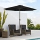 preview thumbnail 33 of 76, 9-ft Patio Market Umbrella with Tilting Pole, Waterproof & Breathable Canopy