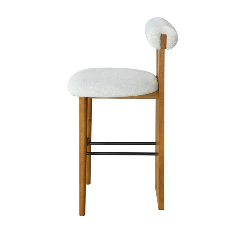 Roomfitters Renee Indoor Wooden Barstools with Cloud-Top Backrest, Set of 2 - Set of 2