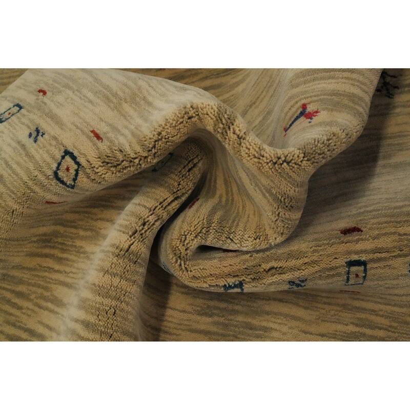 Handmade Wool Gabbeh Oriental Accent Rug Tribal Geometric Carpet - 5' 9'' X 4' 3''