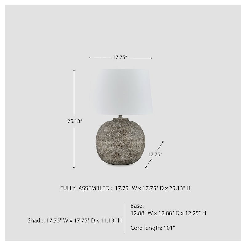 Signature Design by Ashley Neavesboro Antique Brown/White Table Lamp - 17.5" W x 17.5" D x 23.5" H