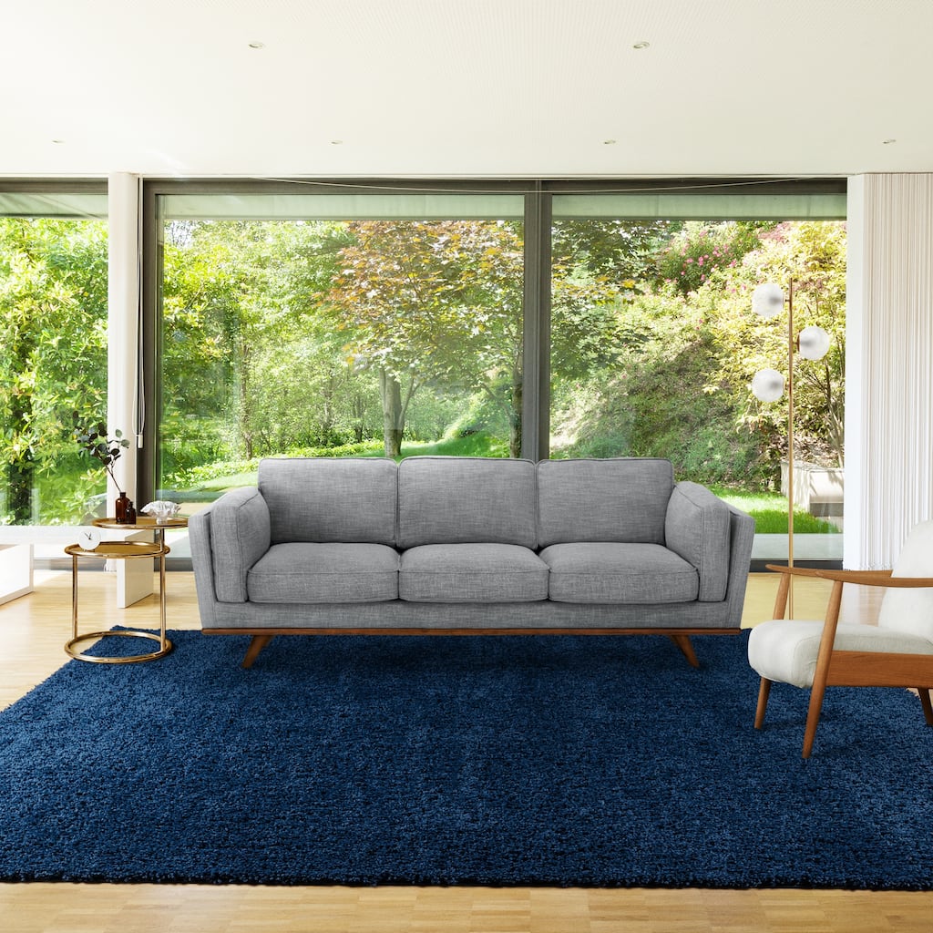 Gertmenian Anjou Solid Navy Thick Plush Shag Area Rug