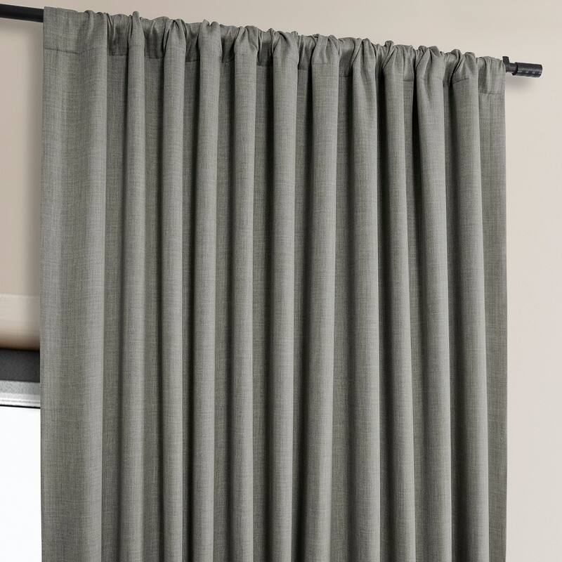 Exclusive Fabrics Faux Linen Extra Wide Room Darkening Curtain Panel