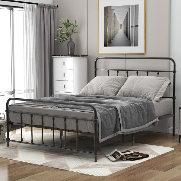 Full size metal bed frame with headboard and footboard cheap