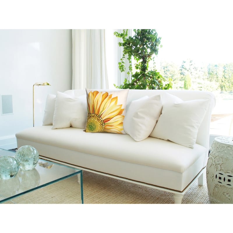 Liora Manne Visions III Sunflower Indoor/Outdoor Pillow Yellow 20" Square