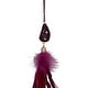 preview thumbnail 5 of 3, 9" Plum Red Feather and Gemstone Pendant Christmas Ornament