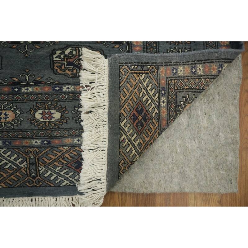 Hand Knotted Oriental 100% Wool Carpet Traditional Tribal Navy Blue & Blues Bokhara Area Rug - 5' 11'' X 4' 2''