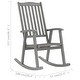 preview thumbnail 9 of 8, vidaXL Rocking Chair with Cushions Gray Solid Acacia Wood - 47.2" x 19.7" x 1.2"