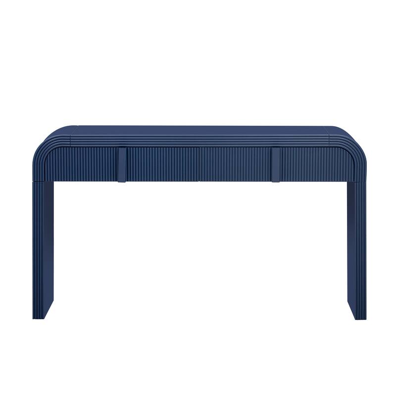 55" Modern Console Table with 2 Drawers and Adjustable Foot Pads for Entryway or Living Room