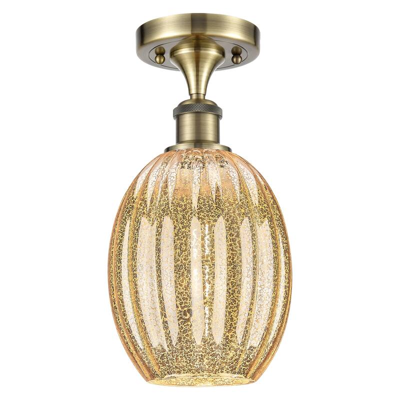 Innovations Lighting 516-1C-12-7 Preston Semi-Flush Preston 7" Wide - Antique Brass / Mercury