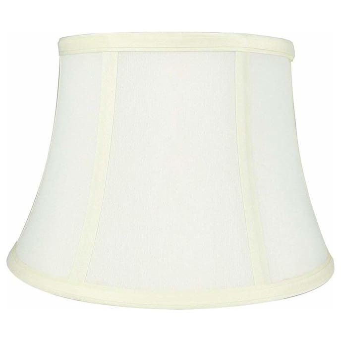 Faux Silk Bell Lamp Shade, 7" Top, 10" Bottom, 7" Slant - Single - Cream