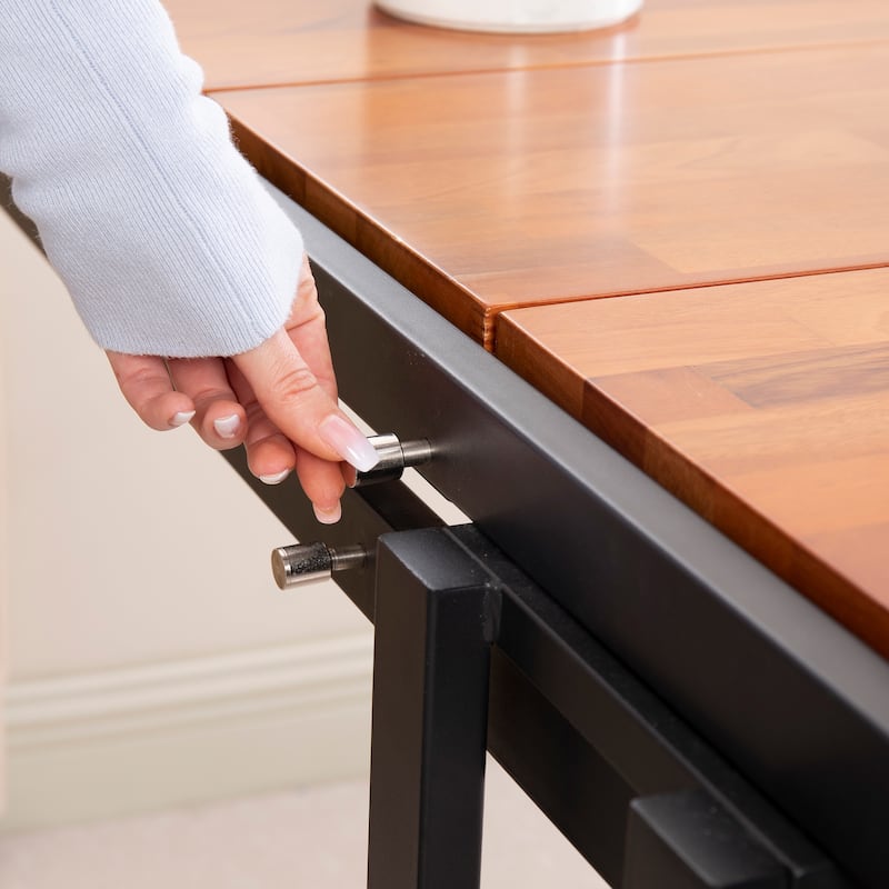 Wooden Multifunction Convertible Dining Table,Free Switch Space Saving Table Shelf