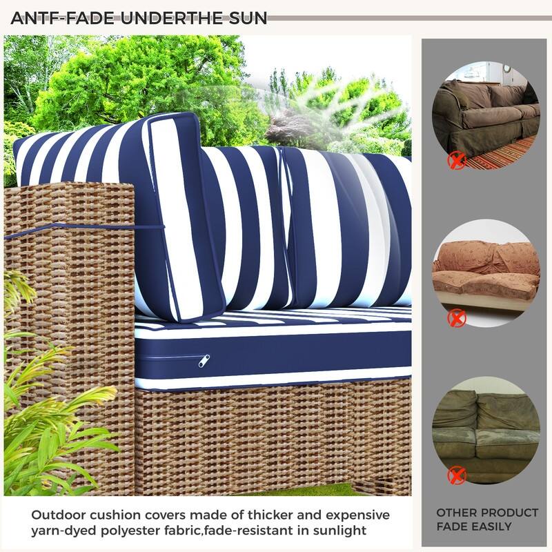 14 Piece Outdoor Furniture Replacement Cushions,Patio Seat Cushions