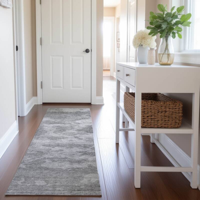 Premium Washable Super Soft Contemporary Mayfield Rug - Silver - 2'3" x 7'6"