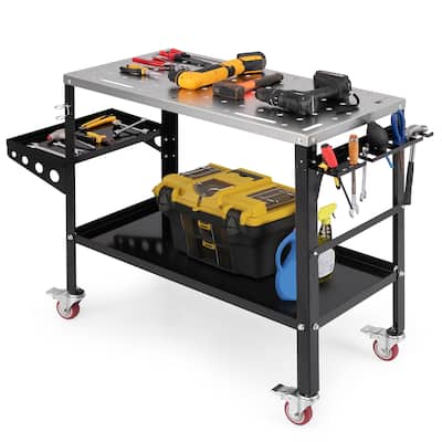 Gymax Heavy-duty Welding Table w/ Tool Rack & Tray 5/8'' Fixture Holes