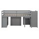 preview thumbnail 33 of 76, Twin/Full Size Loft Bed with Retractable Writing Desk and 3 Drawers, Wooden Loft Bed Frame w/ Storage Stairs & Shelves for Kids