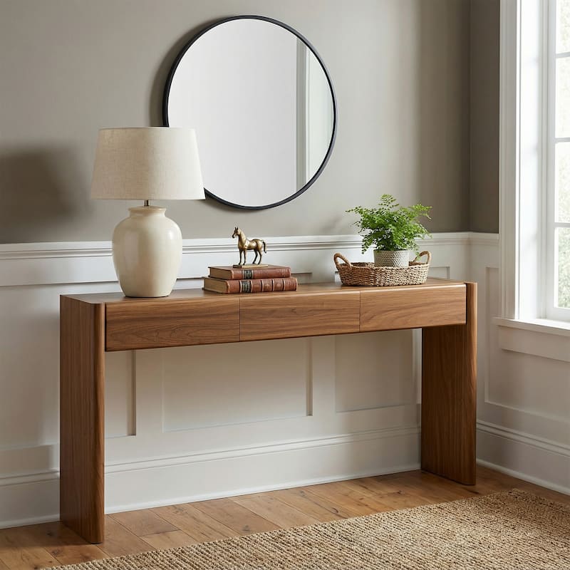 70.9" Farmhouse Console Table with 3 Drawers, Sofa Table & Entryway Storage