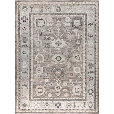 Oushak One-of-a-Kind Hand-Knotted Area Rug - Brown - 10' 2" x 13' 8"