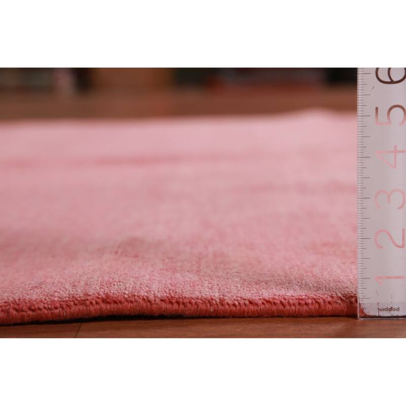 Hand Knotted Oriental 100% Wool Carpet Modern Solid Coral Gabbeh Area Rug - 8' 8'' X 6' 0''