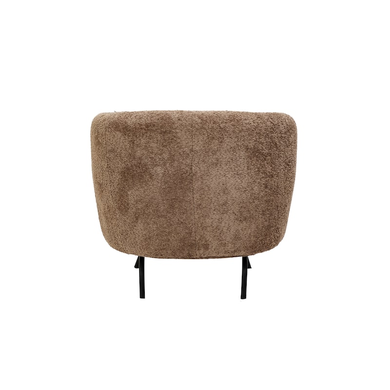 Soft Boucle Fabric Upholstered Chair with Metal Legs - 30.7"L x 29.9"W x 28.0"H