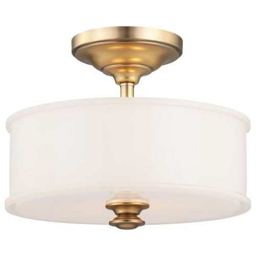 Minka Lavery 4172 2 Light Semi-Flush Ceiling Fixture in Liberty Gold from the Harbour Point Collection