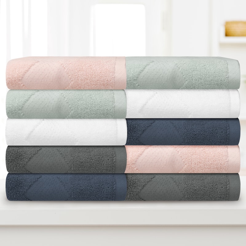 Solid Cotton Hand Towels Set of 2, Soft and Highly Absorbent Towels for Bathroom, Travel, Camp 14" x 30"