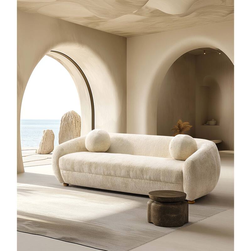 Manhattan Comfort Modern Tribeca Chenille 85.8 Inch Sofa - Cream