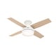 preview thumbnail 5 of 21, Hunter 44" Dempsey Low Profile Outdoor Ceiling Fan with LED Light Kit and Handheld Remote, Damp Rated, Contemporary, Industrial